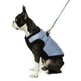 Gooby Fashion Vest Dog Jacket - Gray, Medium - Warm Zip Up Bomber Vest with Dual D Ring Leash - Winter Water Resistant Small Sweater - Clothes for Small or Medium Dogs