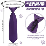 70 Pcs Dog Neck Ties Bulk, Adjustable Pet Bow Ties for Medium Large Dogs, Pet Collar Grooming Costume Accessories for Daily Wearing Photography Wedding Birthday Holiday Party Gift, 35 Colors