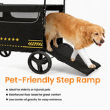 TTPet Extra Large Pet Stroller with Ramp, Dog Stroller for Large & Medium Dogs up to 180lbs, Foldable Dog Wagon with Dual Handle & Brake, Portable Puppy Travel Strollers for Cats & Dogs
