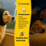 Dog Ear wrap Calming Hoodie Ear Wraps, Comfortable Quiet Ears Cover Muffs Plug Waterproof & Adjustable Dog Head Wrap Bonnet for Noise Protection Firework Grooming Bathing Anxiety Thunderstorms