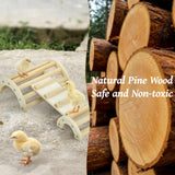 CooShou Chicken Perch Roosting Bar Jungle Gym Wooden Arch Bridge Platform Stand Ladder 3in1 Climbing Ramp Toys for Chick Hamsters Gerbils Mice Rodent and Small Animals