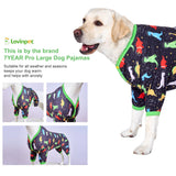 LovinPet Big Dog Wound Care/Surgical Recovery Shirt, Undershirt for Dog Coats, Anti Licking, Pet Anxiety Onesies for Dogs, Dinosaurs in Space Print, Onesies for Dogs, Pitbull Shirt, Pet PJ's, 2XL