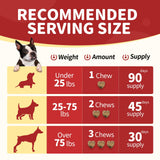 NATURE TARGET Glucosamine for Dogs, Joint Supplement with Chondroitin, MSM, Omega-3, Hemp for Pain Relief, Hip & Joint Chews for Dogs with Calcium for Bone Health, 120 Soft Chews
