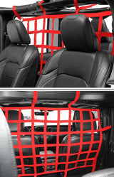 POETRYXIAO Rear Seat Isolation Pet Net, Back Seat Divider for Dog for 2007-2020 Jeep Wrangler JK JL Gladiator JT 2/4 Door(Red)