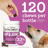 Dr. Joseph's VetPro Complete Dog Hip & Joint Supplement for Arthritis Pain Relief – High-Strength Glucosamine & Chondroitin Chews for Senior Dogs – Vet Formulated Daily Treats, Chicken Flavor, 120 Ct