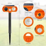 2PcsUltrasonic Animal Repellent Outdoor Solar Animal Repeller Waterproof with Motion Detection&Strobe Flashing Light Sensor forCat,Deer,Skunk Repellent Devices Deterrent for Yard,Garden,Farm