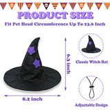 GOYOSWA Dog Halloween Costumes, Dog Witch Costume Halloween Dog Witch Cloak Cape Wizard Hat Halloween Costumes for Small Medium Large Dogs Pets (Large)