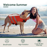 Kuoser Dog Life Jacket, High Flotation Dog Life Vest for Swimming & Boating, Adjustable Dogs Swim Vest with Rescue Handle, XS-XXL Reflective High Visibility Lifejacket for Small Medium Large Dogs