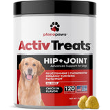 Glucosamine for Dogs Hip and Joint Supplement - Safe Joint Support - Glucosamine Chondroitin MSM Turmeric - 120 Mobility Joint Care Chews for Dogs - ActivTreats for All Breeds Ages and Sizes.