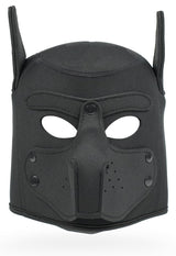 Cleiree Neoprene Puppy Mask - Dog Hood with Detachable Muzzle - Adjustable Cosplay Headgear for Role Play & Party (Black, one size)