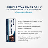 VETSORT Pet Eye Health Cream for Dogs, Cats, Cattle, Sheep, Horse, Rabbit, Bird 1.8 oz, (3.5g Tube)