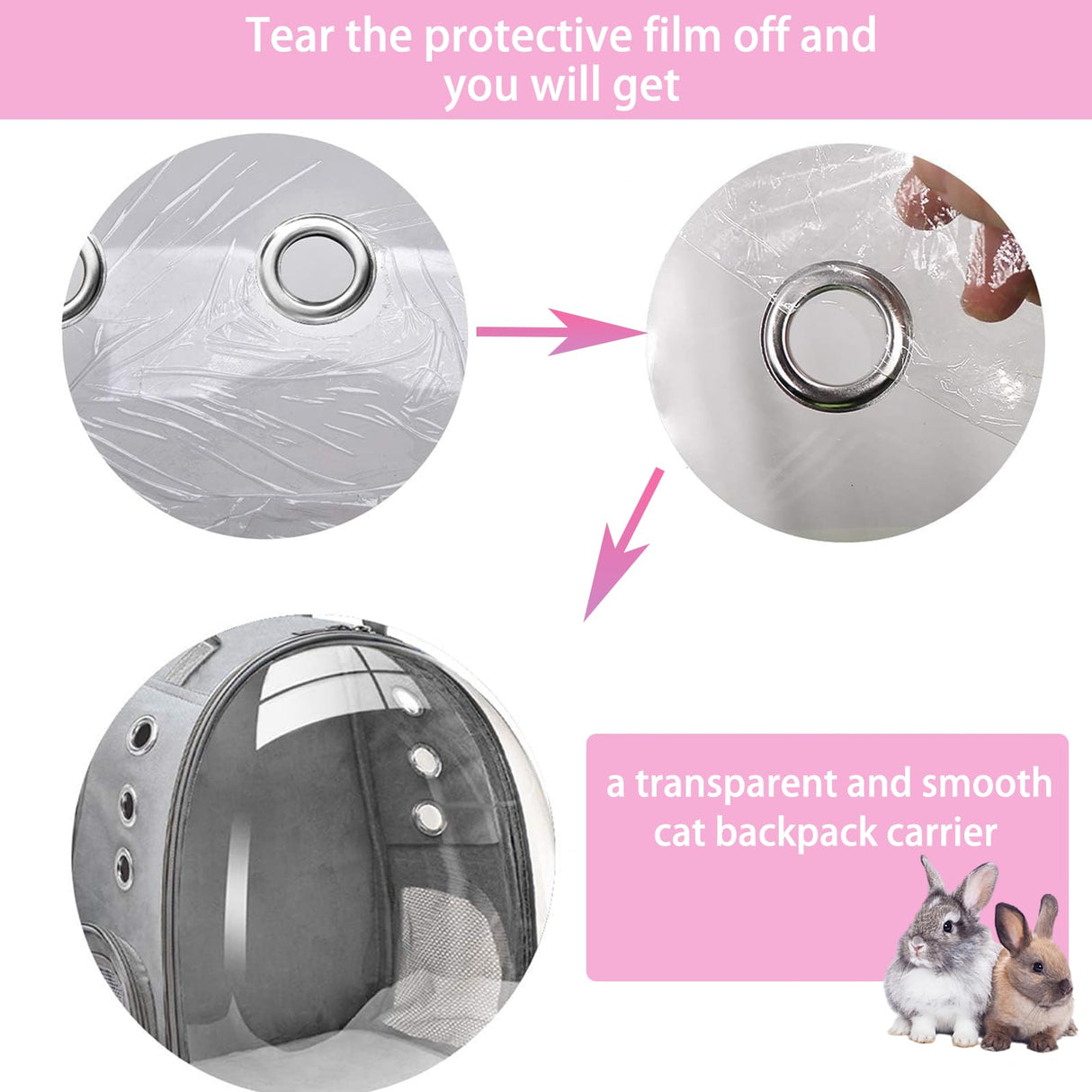 CUTENNIOU Small Pet Carrier Backpack Rabbit Carrier with Harness Vest Stretchy Elastic Leash Large Breathable Pet Carrier Airline Approved for Bunny Guinea Pig Ferret Hedgehog Kitten Travel Walking
