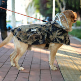 Waterproof Dog Raincoat, Adjustable Reflective Lightweight Pet Rain Clothes with Poncho Hood(X-Large,Camo)