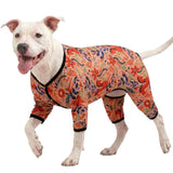 LovinPet Large Breed Dog Pajamas, Lightweight Pullover Full Coverage Dog Pjs, Pitbull Onesie, Happy Horse Coral Print, Pitbull Shirt, Pet Pajamas for Dogs, Pet PJ's, M
