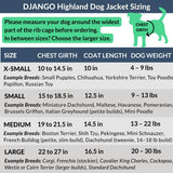 DJANGO Highland Dog Jacket & Raincoat – Water-Repellent, Lined Dog Coat with Hood, Adjustable Fit & Harness Hole – Lightweight Rain & Wind Jacket for Small & Medium Dogs up to 30 lbs (Red, Medium)