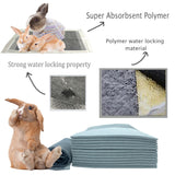 kathson 100 Piece Rabbit Pee Pads,Disposable Pet Pees Pad,Cage Black Carbon Liner,Super Absorbent Leak Proof Cushion Reduce Odor Bunny Training Accessories for Puppy Kitten Hamsters Hedgehog(S)