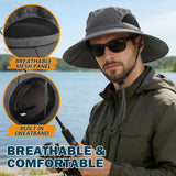EINSKEY Men's Waterproof Sun Hat, Outdoor Sun Protection Bucket Safari Cap For Safari Fishing Hunting Dark Gray One Size