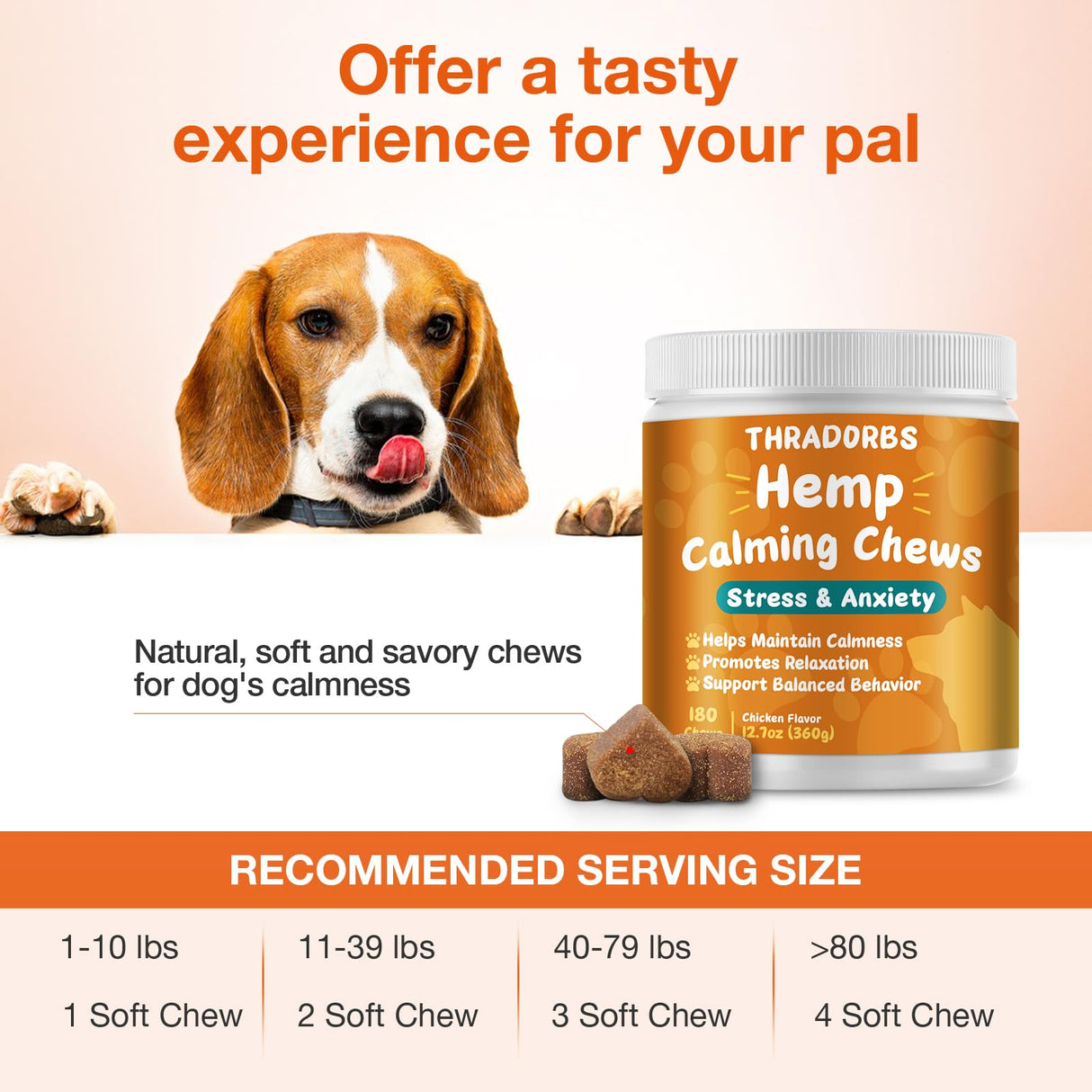 180 Counts Dog Calming Chews, B0G2QXXSBC, Anxiеty Rеlief Treats, Promote Rеlaxation, Dog Supplements for Thunderstorms, Separation, Strеss, Barking, B0G2QXXSBC