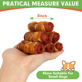 MON2SUN Rawhide Free Dog Treats, 3 Inch Triple Flavor Chicken Wrapped Duck and Beef Rolls for Small Dogs, Healthy Snacks, 21.16oz