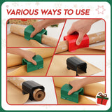 2PC Wrapping Paper Cutter Christmas Paper Roll Cutters Paper Cutter Slider Tool Set Christmas Gift Packing Wrapping Cutting Supplies for Crafting Birthday Gifts Wrap Rolls (1PC RED & 1PC Green)