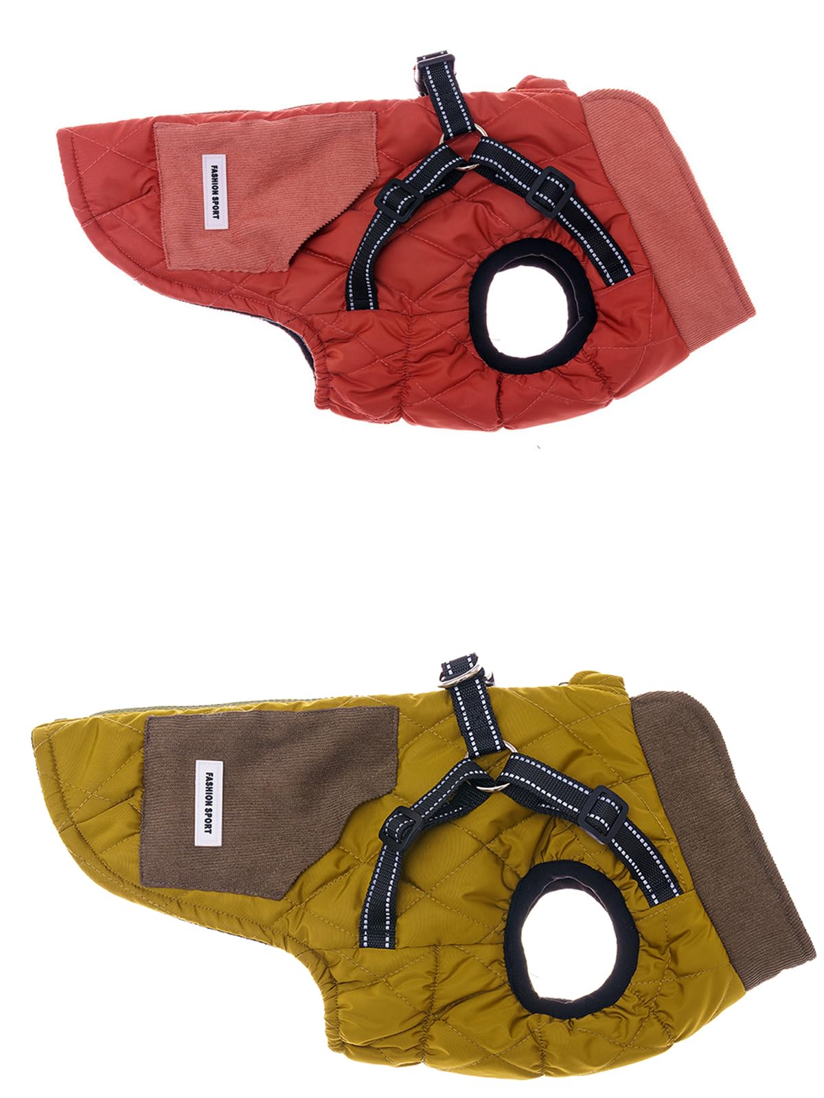 Dog Coat for Medium Dogs Jackets Waterproof Reflective Fleece Inner Dog Winter Jacket with Harness Zipper Dog Cold Weather Coats for Medium Dogs Winter Coat Clothes Red