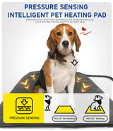 Pressure Activated Pet Heating Pad 18 x 22,Gravity Sensing,Automatic or Manual Mode,Heated Dog Bed with Timer,Adjustable Temperature,Chew Resistant Cord,Waterproof & Washable Heated Pet Bed Mat