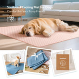 Soulbond Cooling Mat for Small Dogs - 25"x35" Washable Cooling Pad for Dogs & Cats, QMAX>0.3, Anti-Slip Bottom, Portable Summer Cool Pet Bed Pad for Outdoor/Indoor/Cars/Travel Use, Pearl White