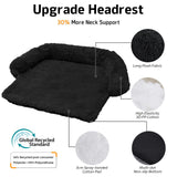 GGIB Calming Dog Bed Fluffy Plush Dog Mat for Furniture Protector with Removable Washable Cover for Large Medium Small Dogs and Cats (Extra Large (53x39.3x6), Black)