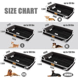 Patas Lague Orthopedic XL Dog Bed Large Sized Dog 48''X30'', Waterproof Comfortable L Bolster Big Extra Large Non-Slip Soft Warm Pet Crate Bed Sleep Sofa mat with Removable Washable Cover, Black