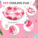 Drydiet Pet Cooling Mat for Cats and Small Dogs, 20.1'' x 20.1'' Thickened Round Pink Pad Anti-Grab Internal Gel Without Water Filling, Lightweight, Washable, Playmat for Indoor/Outdoor