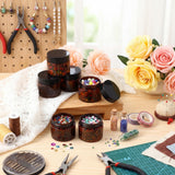 4 Pieces Round Wide-mouth Leak Proof Plastic Container Jars with Lids for Travel Storage Makeup Beauty Products Face Creams Oils Salves Ointments DIY Making(2 Ounce,Amber)