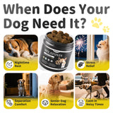 POPPAW Melatonin for Dogs, Calming Chews with Valerian Root & L-Theanine for Sleep Aid & Emotional Support, Calming Treats for Stress Anxiety Relief - Thunder, Fireworks, Barking, Bacon Flavor, 90Ct