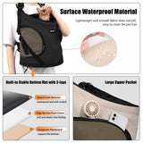 NATUYA Dog Front Carrier, Pet Carrier Front-Pack for Small Dog Puppy Cat, Travel Hiking Waterproof Lightweight Pet Bag, Padded Bottom Mat & Zip Pockets (Black)