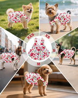 CuteBone UPF50+ Dog Dresses for Small Dogs, Summer Sleeveless Deep V-Back Pet Dress with Big Bow, Breathable Swimwear Fabric, Cooling Stretchy Puppy Clothes for Outdoor Wedding Party Beach DV02L