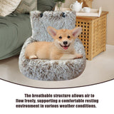 Dog Car Seat - Dog Bed for Car with Safety Straps, Pet Travel Bed for Small Medium Dogs, Memory Foam Booster Seat Soft Plush Sherpa Detachable Washable Cover