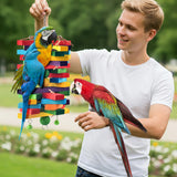 ERKOON Extra Large Bird Parrot Toys for Macaws, African Grey, Amazon Parrots Multicolored Natural Wooden Blocks Parrot Chewing Toy Bird Cage Bite Toy