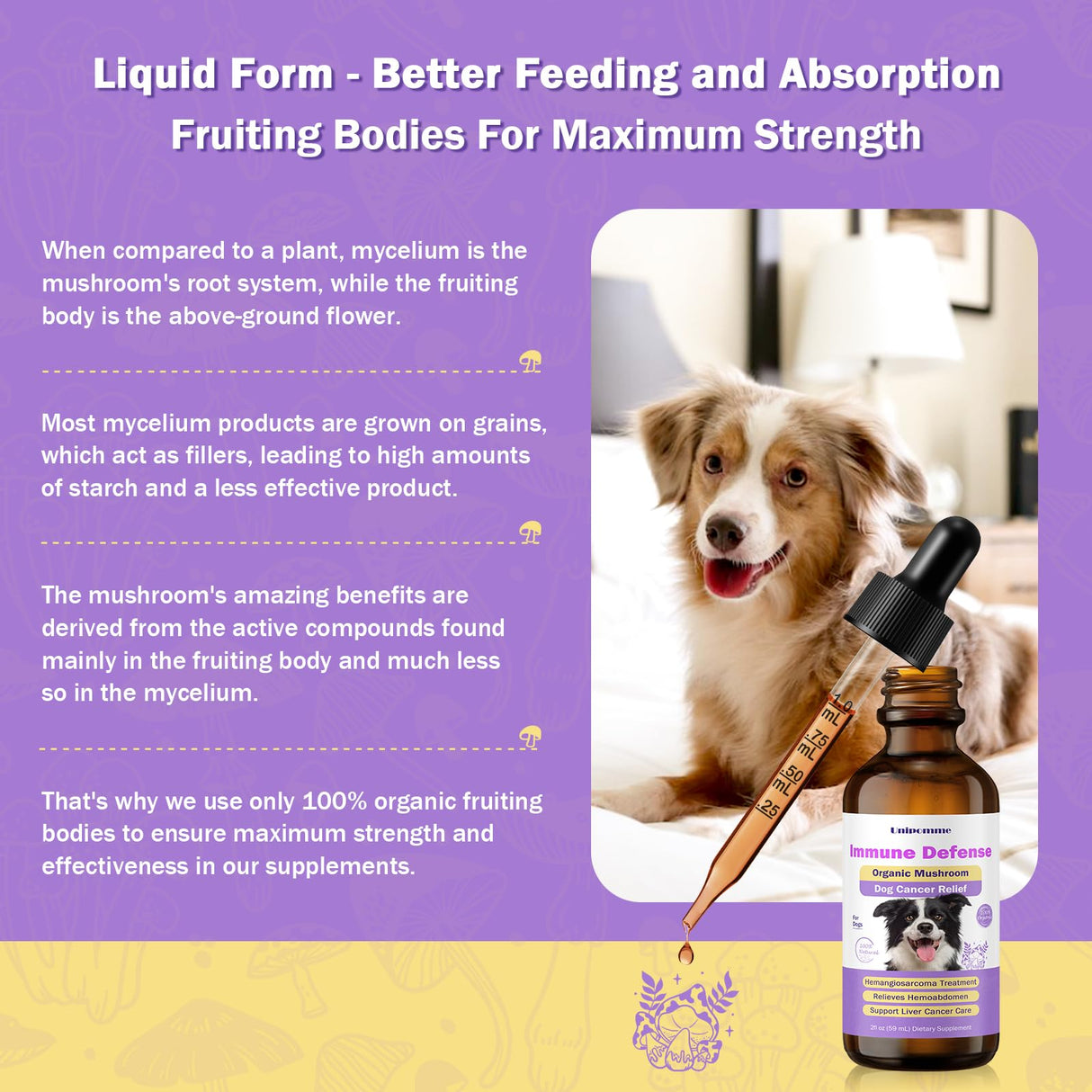 Dog Cancer Supplements - Pet Critical Guard - Defense Immune Support, Cellular Health, Antioxidants with Turkey Tail Mushroom - Natural Herbal Supplement for Well-Being Protection 2 oz (59 ml)