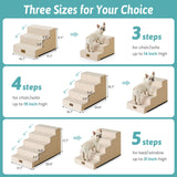 COZY KISS Dog Stairs for Small Dogs 15.7" H, 4-Step Gentle Incline Pet Step for Couch Sofa, Non-Slip Right-Angle Dog Ramp for Puppy Doggie Senior Cats, 15.7x23.6x15.7 Inch, Beige
