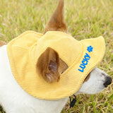 Personalized Dog Hat with Embroidered Name, Custom Dog Hat with Ear Holes, Adjustable UV Sun Protection Pet Baseball Cap Bucket Hats, for Pet Lovers (5 Sizes) (Style1)