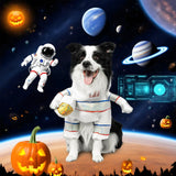 DELIFUR Dog Halloween Astronaut Costume - Pet Dress Up Spacesuit Funny Apparel Uniform Adjustable Cosplay Outfit for Small Medium Dog (Astronaut, Medium)