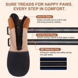 BEAUTYZOO Waterproof Dog Shoes for Winter Cold Weather, Anti-Slip Dog Socks Boots & Paw Protectors, Zipper Dogs Booties to Prevent Licking, Indoor Outdoor Reflective for Small Medium Large Senior Dogs
