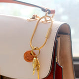 CMVFYL Gold Brass Key Rings, Purse Bag Charms for Handbags, Screw Lock Key Organizer, Carabiner Keychain Clip for Keys