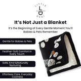 Baby & Pet Blanket 100% Cotton with Sherpa Fleece – Soft Stroller & Cuddle Blanket for Baby, Dog & Cat – Breathable, Hypoallergenic, Washable – 76×96 cm All-Season Blanket Black