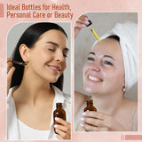 4 Pack, 100ml Dropper Bottles with 1 Funnel & 4 Labels - Essential Oils Bottles for Health, Personal Care & Beauty - 3.4oz Thick Dark Amber Glass Tincture Bottle with Eye Droppers, Leakproof