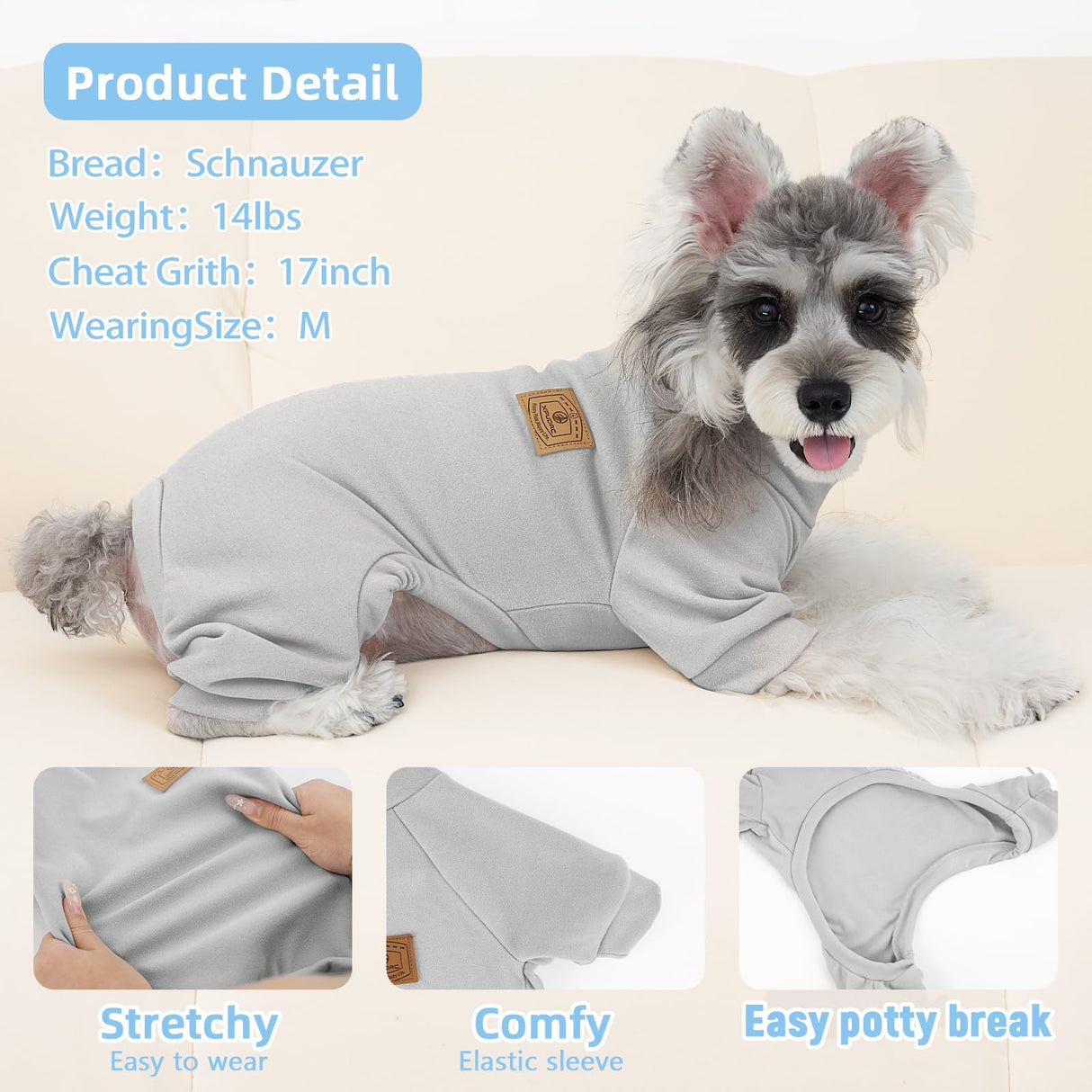 XPUDAC 3 Pack Fleece Dog Pajamas Winter Dog Clothes for Small Medium Dogs Boy Girl Warm Soft Puppy Outfit Pet Costume, Light Sky Blue, Navy, Light Gray, 2XL