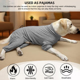 KOOGAL Dog Pyjamas PJS Sweater Clothing and Loungewear Suitable for Large to Giant Breeds of Dogs, Neutering Suits, Extra-Large Stretch Fabric, Four-Legged Dogs Clothes Pyjamas(Sweater Gray, 6XL)