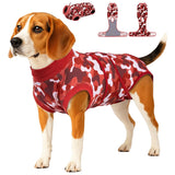 PetWarm Dog Surgical Recovery Suit Female, Dog Sweaters's Inner Clothes, Pet Clothes for Surgery Recovery Pet Pajamas for Spay Neuter, Camouflage Pattern, Red, S