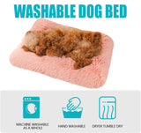 Liveinu Long Plush Calming Pet Bed Cuddler Pet Bed for Dogs and Cats Fluffy Faux Fur Dog Bed with Anti Slip Bottom Machine Washable Pet Sleep Bed Crate Mat Tie-Dye Brown L
