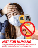 Eventek Digital Infrared Thermometer, -58℉～1112℉(-50℃～600℃) Non-Contact Laser Temperature Gun with Color Display & Adjustable Emissivity for Cooking/BBQ/Food/Fridge/Pizza Oven/Engine (Not for Human)