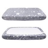 Hoopttay Flannel Waterproof Dog Bed Covers Replacement Washable, Elastic Edged Dog Bed Sheet with Glow in the Dark Star Design for Large & Medium Pet Beds, Cover Only (Gray, 52.0"L x 28.0"W x 5.0"Th)